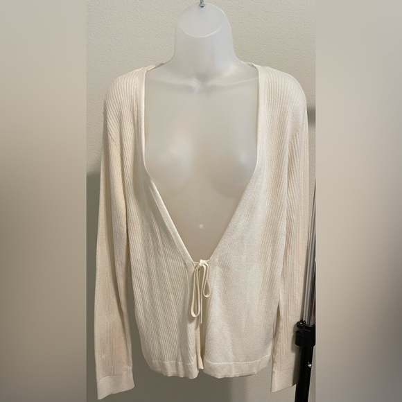 Torrid Women’s Cardigan 2X Cream Cotton Blend Rib Knit Classic Contemporary - Picture 6 of 10